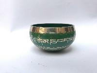 [bronze], Casting Singing Bowls, With Buddha Eye In [green], [select Accessories]