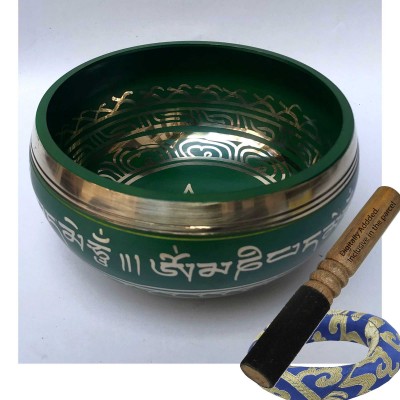 [bronze], Casting Singing Bowls, With Buddha Eye In [green], [select Accessories]