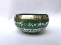 [bronze], Casting Singing Bowls, With Buddha Eye In [green], [select Accessories]