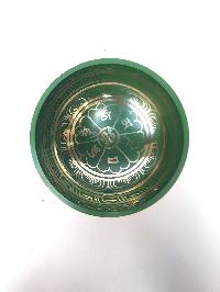 [bronze], Casting Singing Bowls, With Om Mani Padme Hum In [green], [select Accessories]