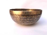 Hand Beaten Bronze Singing Bowl With [etching Carving], [select Accessories]