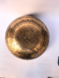 Hand Beaten Bronze Singing Bowl With [etching Carving], [select Accessories]