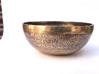 Handbeaten Bronze Singing Bowl With [etching Carving], [select Accessories]