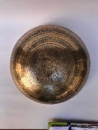 Handbeaten Bronze Singing Bowl With [etching Carving], [select Accessories]