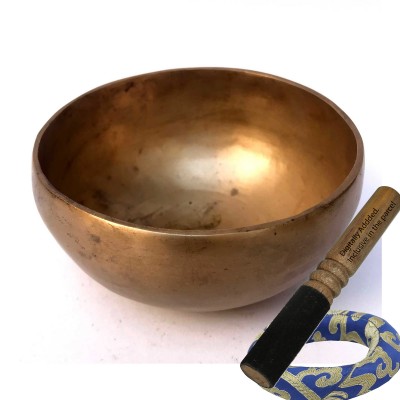 Hand Beaten Bronze Singing Bowl Matt Finishing, [select Accessories]