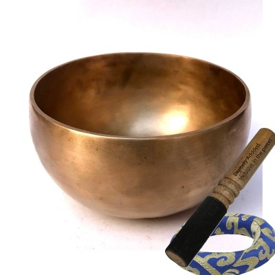 Hand Beaten Bronze Singing Bowl Matt Finishing, [select Accessories]