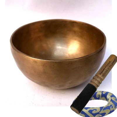 Hand Beaten Bronze Singing Bowl Matt Finishing, [select Accessories]