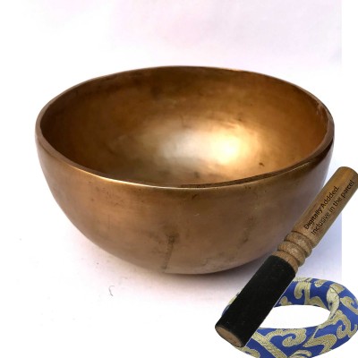 Hand Beaten Bronze Singing Bowl Matt Finishing, [select Accessories]
