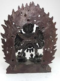 Buddhist Statue Of Yamantaka Vajrabhairava- Heruka [chocolate Oxidized]