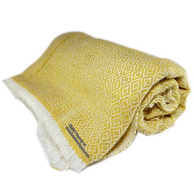 Pashmina Muffler, Nepali Pashmina Shawl, Eight-ply Wool, Color Yellow