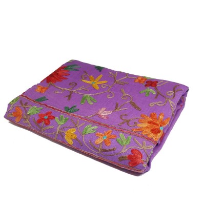Woolen Shawl, Exquisite Handmade Four-ply Woolen Shawl: Intricate Embroidery And Unparalleled Quality, Real Wool, [hq], Purple
