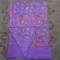 Woolen Shawl, Exquisite Handmade Four-ply Woolen Shawl: Intricate Embroidery And Unparalleled Quality, Real Wool, [hq], Purple