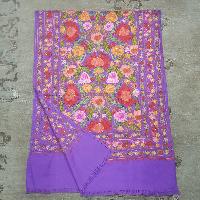 Woolen Shawl, Exquisite Handmade Four-ply Woolen Shawl: Intricate Embroidery And Unparalleled Quality, Real Wool, [hq],purple