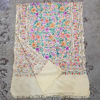 Woolen Shawl, Exquisite Handmade Four-ply Woolen Shawl: Intricate Embroidery And Unparalleled Quality, Real Wool, [hq], Yellow