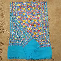 Woolen Shawl, Exquisite Handmade Four-ply Woolen Shawl: Intricate Embroidery And Unparalleled Quality, Real Wool, [hq], Blue