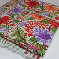 Woolen Shawl, Exquisite Handmade Four-ply Woolen Shawl: Intricate Embroidery And Unparalleled Quality, Real Wool, [hq], White