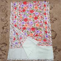 Woolen Shawl, Exquisite Handmade Four-ply Woolen Shawl: Intricate Embroidery And Unparalleled Quality, Real Wool, [hq], White