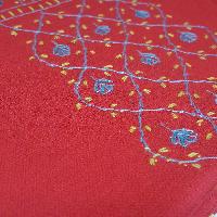 Ring Shawl, Delicate Two-ply Woolen Ring Shawl: Embroidered Beauty, Lightweight, And Warm, Real Wool, [hq], Red