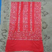 Ring Shawl, Delicate Two-ply Woolen Ring Shawl: Embroidered Beauty, Lightweight, And Warm, Real Wool, [hq], Red
