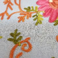 Woolen Shawl, Exquisite Handmade Four-ply Woolen Shawl: Intricate Embroidery And Unparalleled Quality, Light Blue