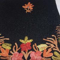 Woolen Shawl, Exquisite Handmade Four-ply Woolen Shawl: Intricate Embroidery And Unparalleled Quality, Black