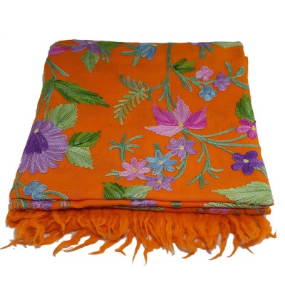 Woolen Shawl, Exquisite Handmade Four-ply Woolen Shawl: Intricate Embroidery And Unparalleled Quality, Yellow
