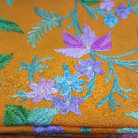 Woolen Shawl, Exquisite Handmade Four-ply Woolen Shawl: Intricate Embroidery And Unparalleled Quality, Yellow
