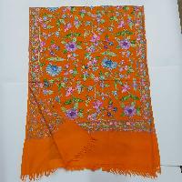 Woolen Shawl, Exquisite Handmade Four-ply Woolen Shawl: Intricate Embroidery And Unparalleled Quality, Yellow