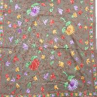 Woolen Shawl, Exquisite Handmade Four-ply Woolen Shawl: Intricate Embroidery And Unparalleled Quality, Brown