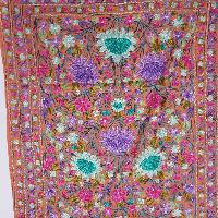 Woolen Shawl, Exquisite Handmade Four-ply Woolen Shawl: Intricate Embroidery And Unparalleled Quality, Orange
