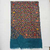 Woolen Shawl, Exquisite Handmade Four-ply Woolen Shawl: Intricate Embroidery And Unparalleled Quality, Green