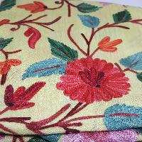 Woolen Shawl, Exquisite Handmade Four-ply Woolen Shawl: Intricate Embroidery And Unparalleled Quality, Yellow