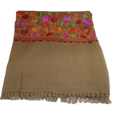 Woolen Shawl, Exquisite Handmade Four-ply Woolen Shawl: Intricate Embroidery And Unparalleled Quality, Brown