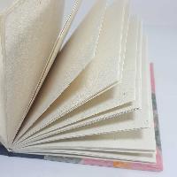Three Flower, Lokta Paper [small] Notebook, [40 Pages], [tie Dye], [real Flower], Pink