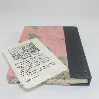Three Flower, Lokta Paper [small] Notebook, [40 Pages], [tie Dye], [real Flower], Pink
