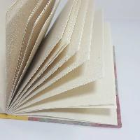 Three Flower, Lokta Paper [small] Notebook, [40 Pages], [tie Dye], [real Flower], Red