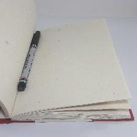Flower Design, Lokta Paper [medium] Notebook, [45 Pages], [tie Dye], [real Flower], Red Corners