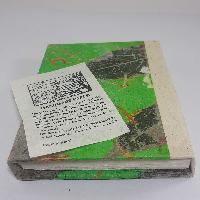 Flower Design, Lokta Paper [small] Notebook, [40 Pages], [tie Dye], [real Flower], Green White