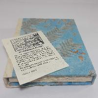 Flower Design, Lokta Paper [small] Notebook, [40 Pages], [tie Dye], [real Flower], Blue White