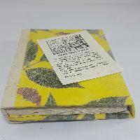 Flower Design, Lokta Paper [small] Notebook, [40 Pages], [tie Dye], [real Flower], Yellow Shite