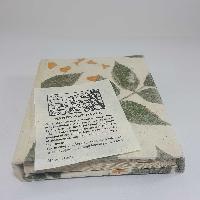 Flower Design, Lokta Paper [small] Notebook, [40 Pages], [tie Dye], [real Flower], White