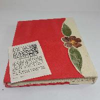 Flower Design, Lokta Paper [medium] Notebook, [45 Pages], [tie Dye], [real Flower], Red