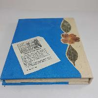 Flower Design, Lokta Paper [medium] Notebook, [45 Pages], [tie Dye], [real Flower], Blue