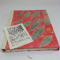 Folding Lock, Lokta Paper [medium] Notebook, [45 Pages], [tie Dye], [real Flower], Red