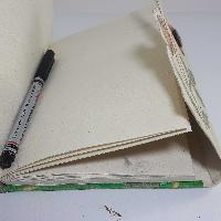 Folding Lock, Lokta Paper [medium] Notebook, [45 Pages], [tie Dye], [real Flower], Green