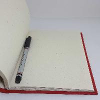 Plat Design, Lokta Paper [medium] Notebook, [45 Pages], [tie Dye], [real Flower], Red