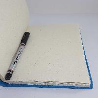 Plant Design, Lokta Paper [medium] Notebook, [45 Pages], [tie Dye], [real Flowers], Blue