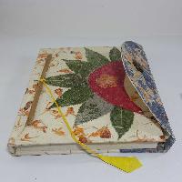 Folding Lock, Lokta Paper [medium] Notebook, [45 Pages], [tie Dye], Many [real Flowers] 2