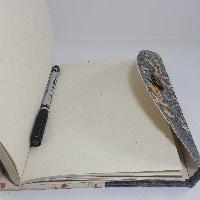 Folding Lock, Lokta Paper [medium] Notebook, [45 Pages], [tie Dye], Many [real Flowers]