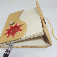 Foldable Son And Moon, Lokta Paper [small] Notebook, [40 Pages],flushed Yellow